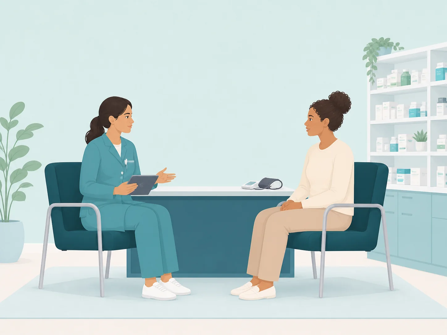 Illustration of a community pharmacy care setting
