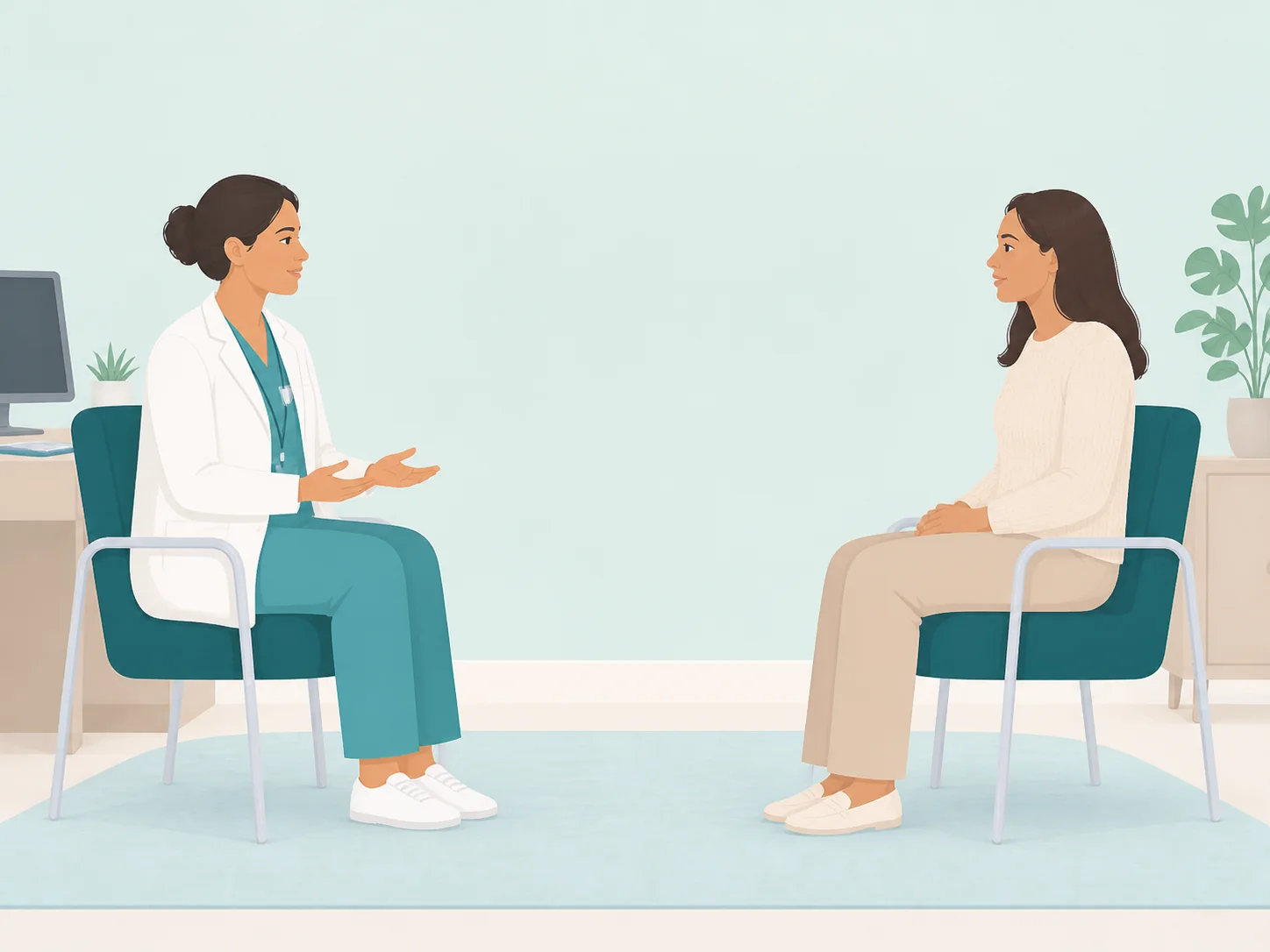 Illustration of a GP consultations care setting