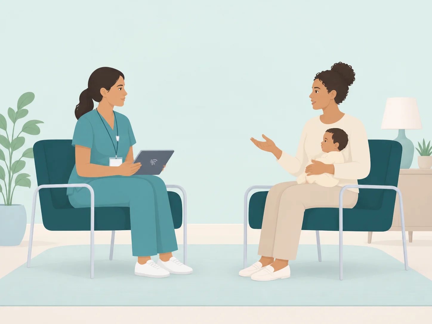 Illustration of a health visiting care setting