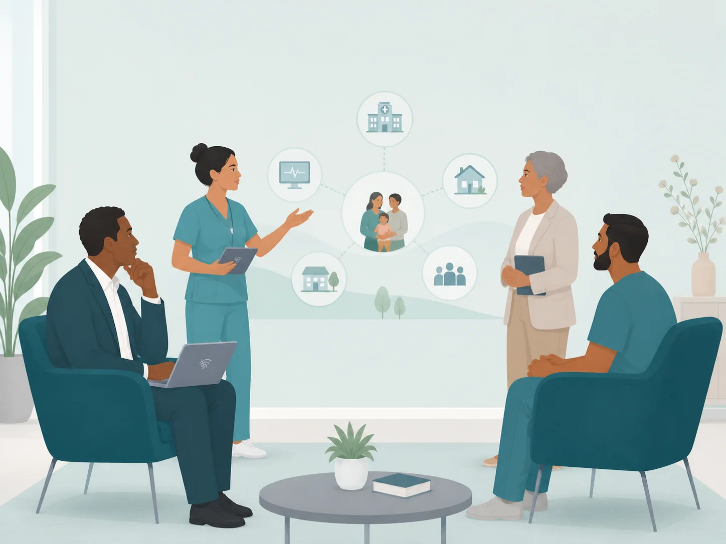 Illustration of a NHS organisations care setting