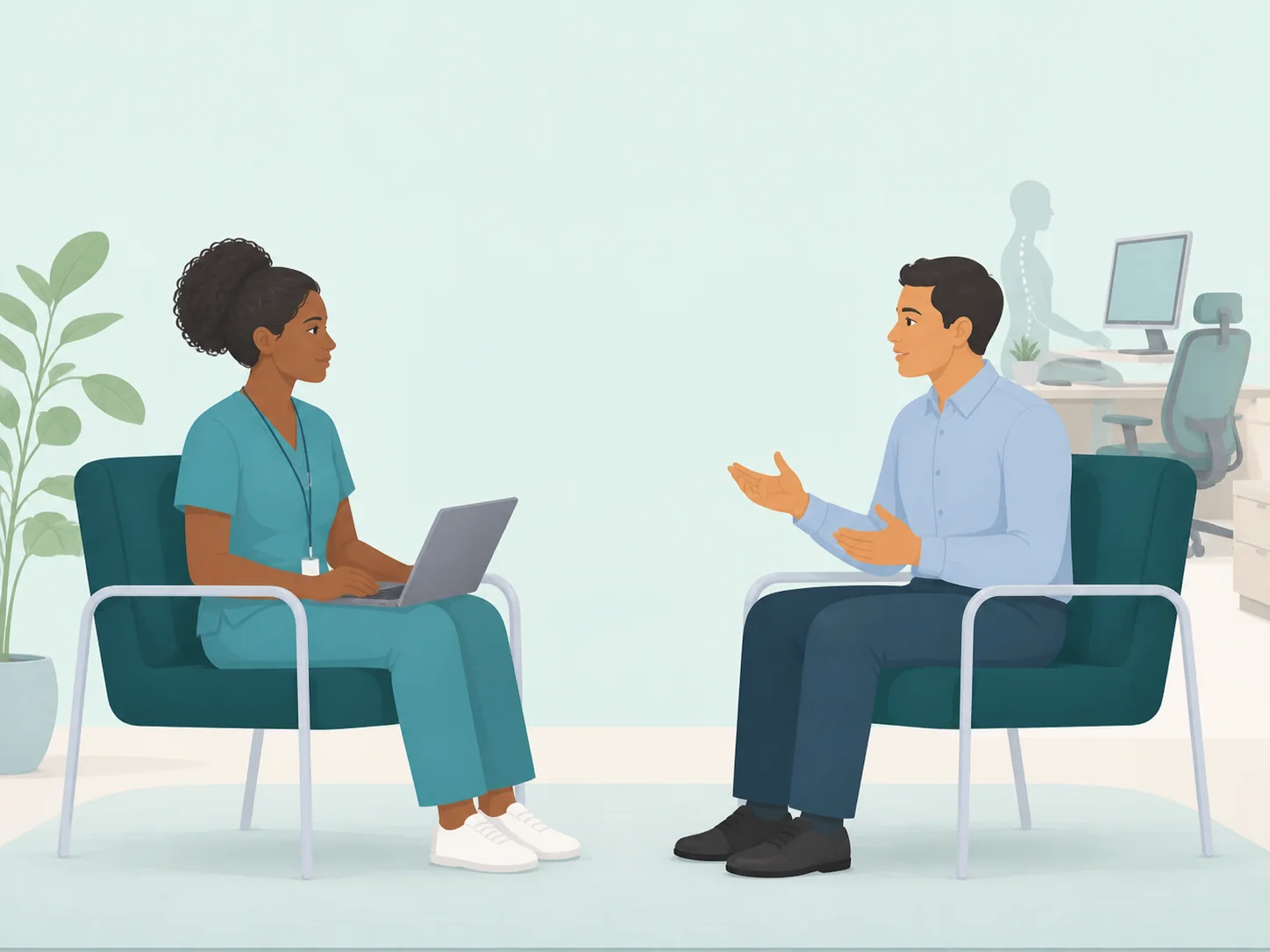 Illustration of a occupational health care setting