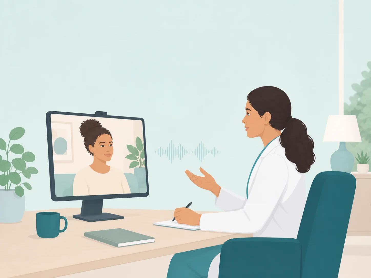 Illustration of a remote GP consultations care setting