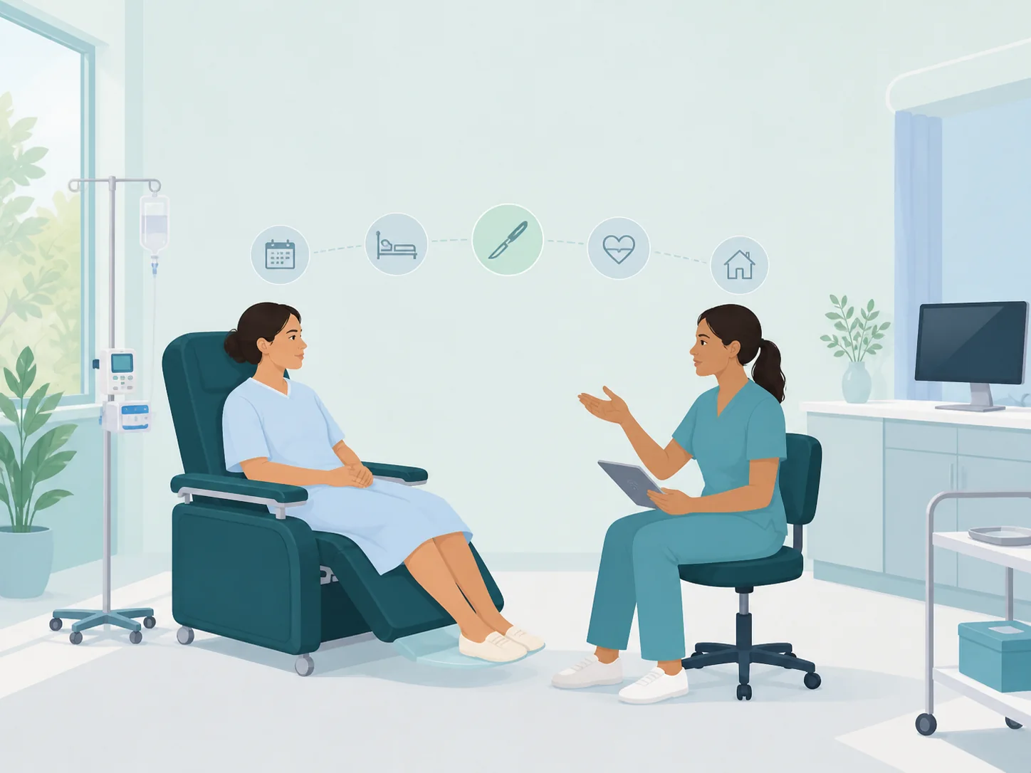 Illustration of a outpatient and day-surgery services care setting