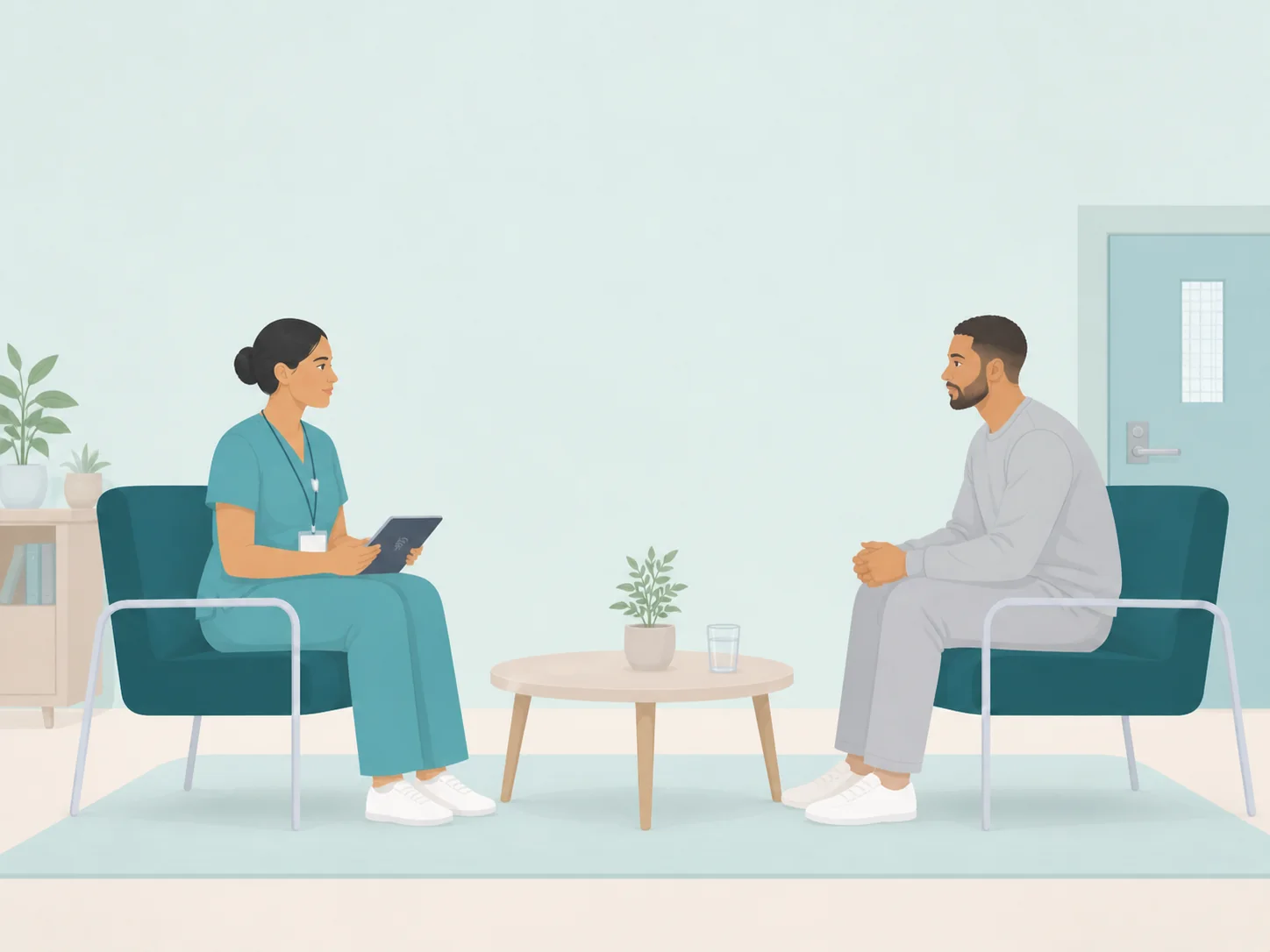 Illustration of a prison healthcare care setting