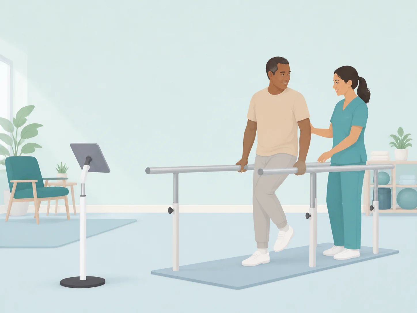 Illustration of a rehabilitation and intermediate care care setting