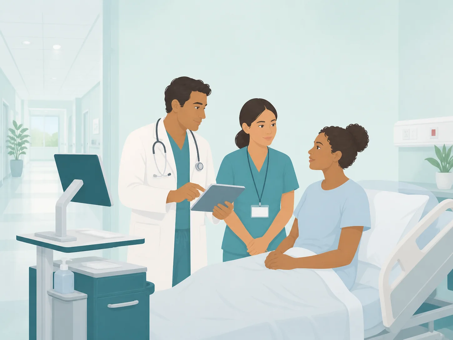 Illustration of a hospital specialties care setting
