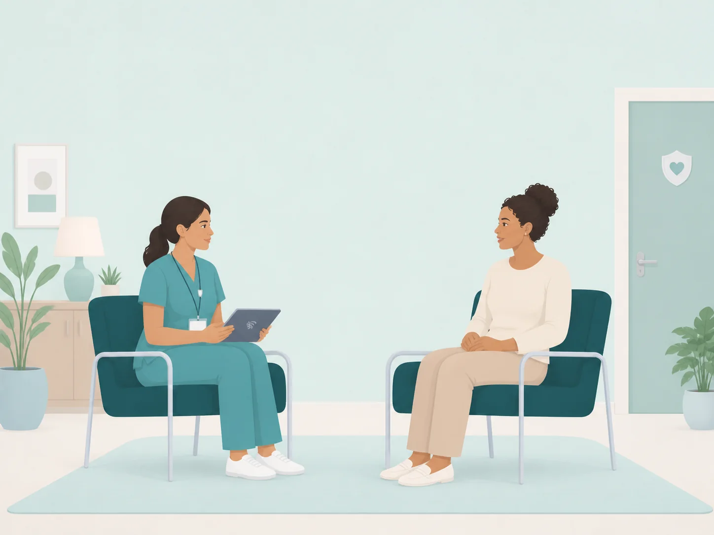 Illustration of a sexual health and family planning care setting