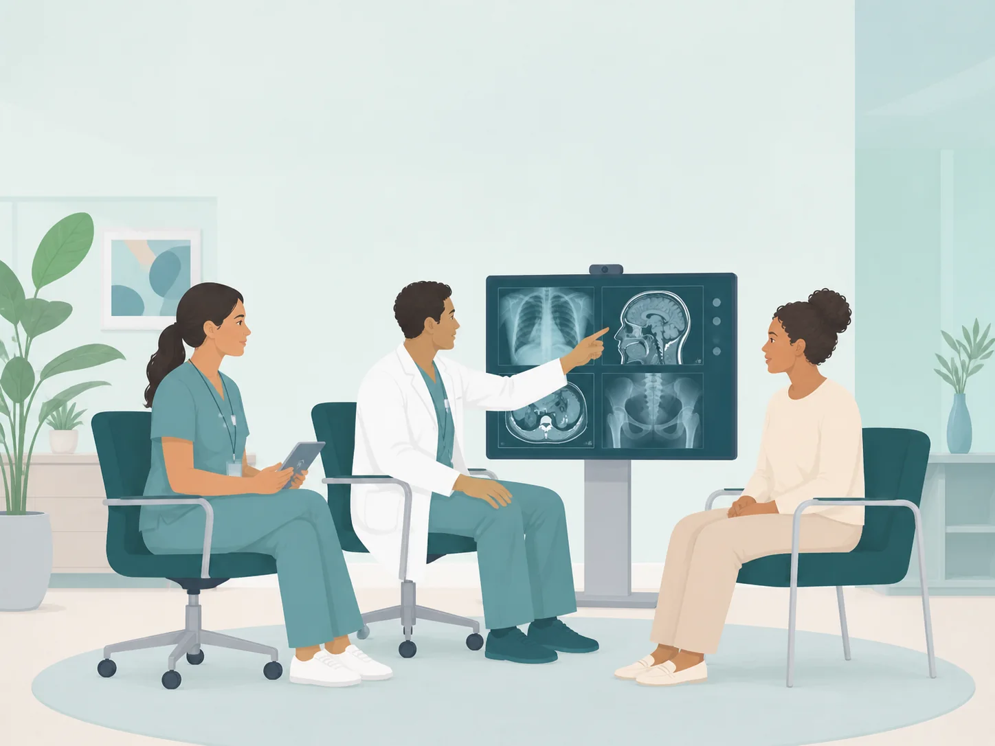 Illustration of a specialist clinics care setting
