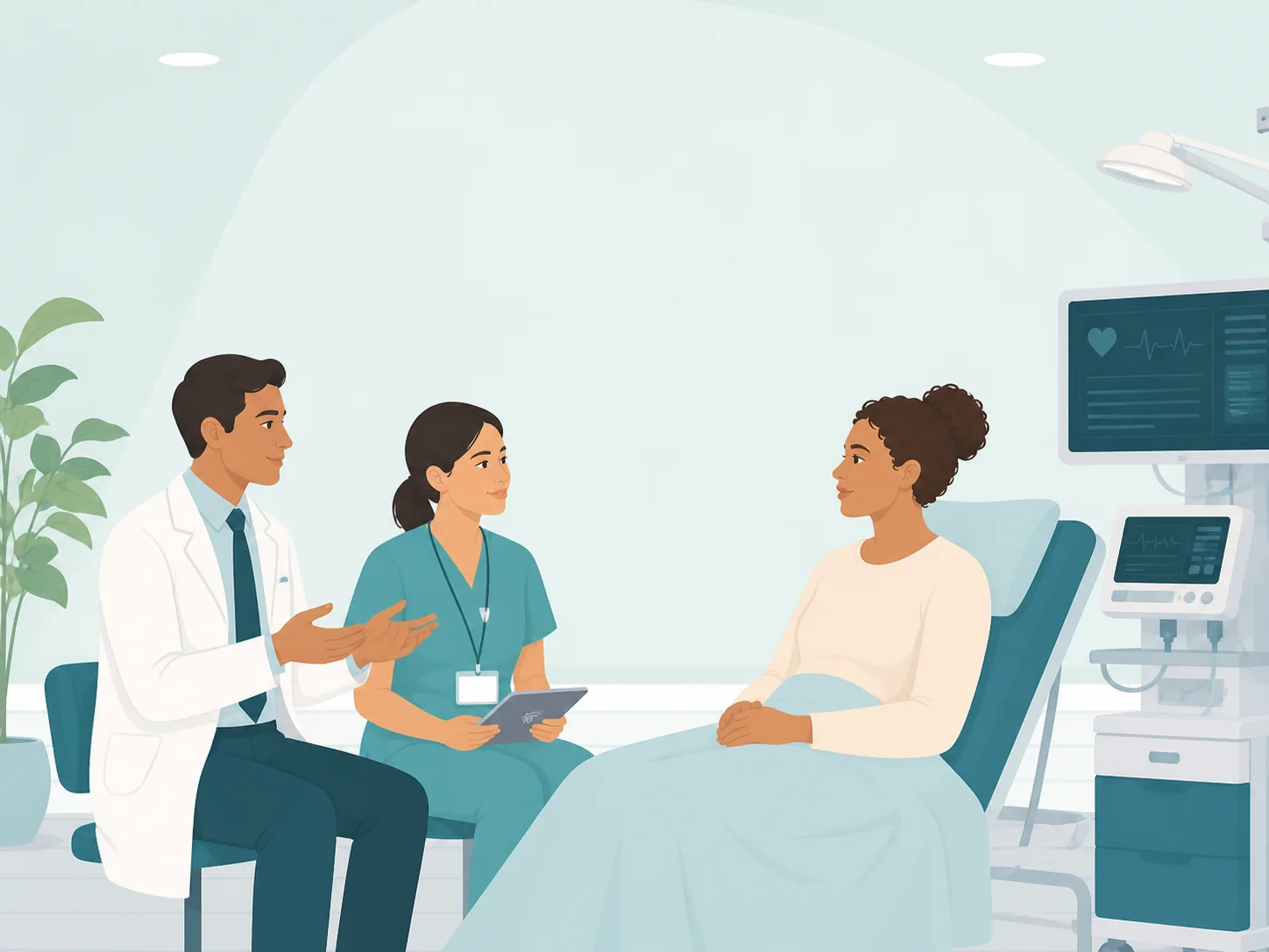 Illustration of a specialist hospitals care setting