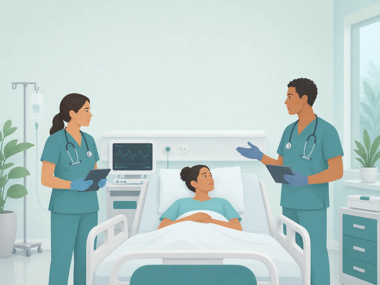 Illustration of a trauma and critical care care setting